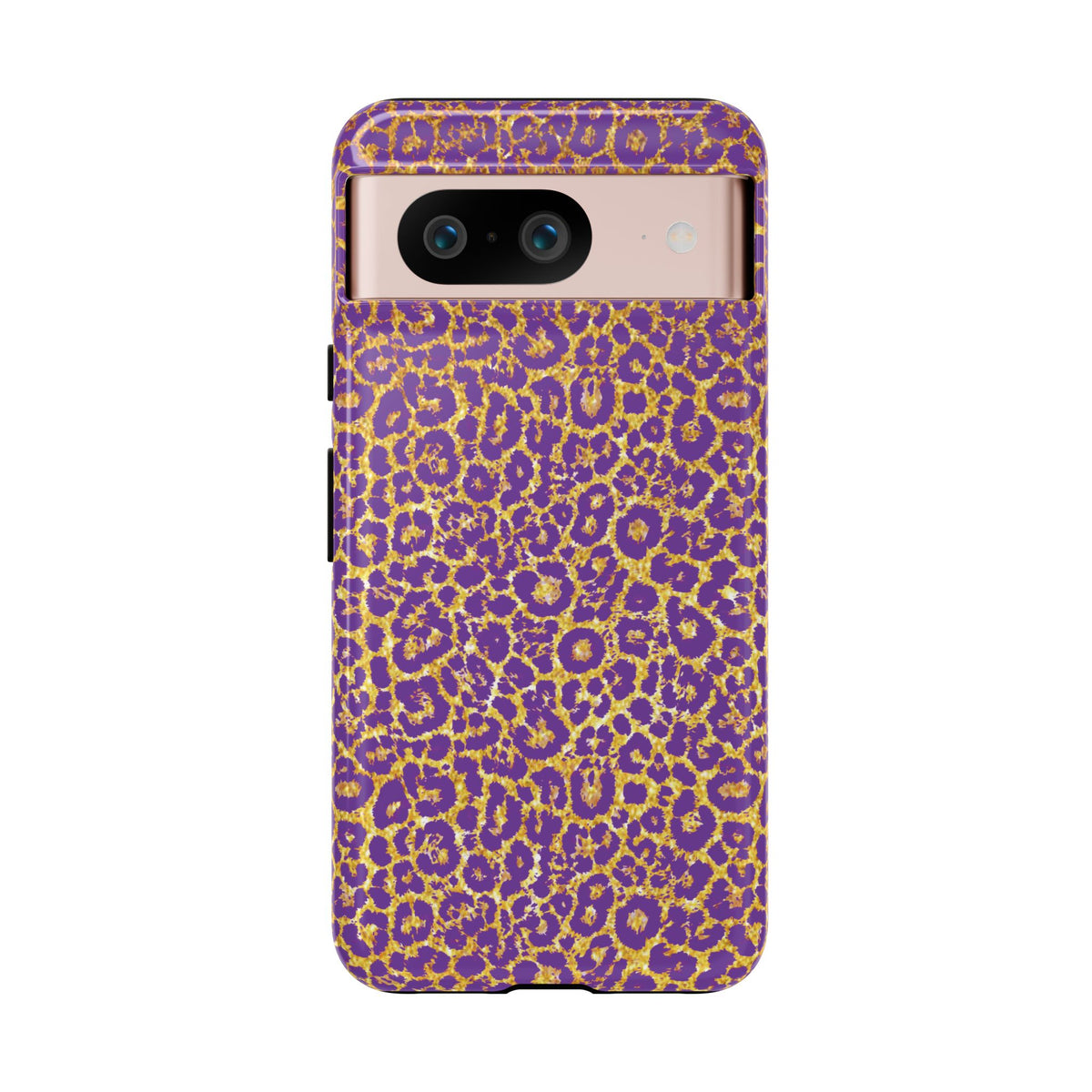 Purple Gold Leopard Tough Phone Case for iPhone, Galaxy, or Google Pixel