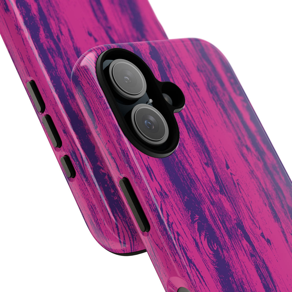 Pink Purple Wood Tough Phone Case iPhone, Galaxy, or Google Pixel