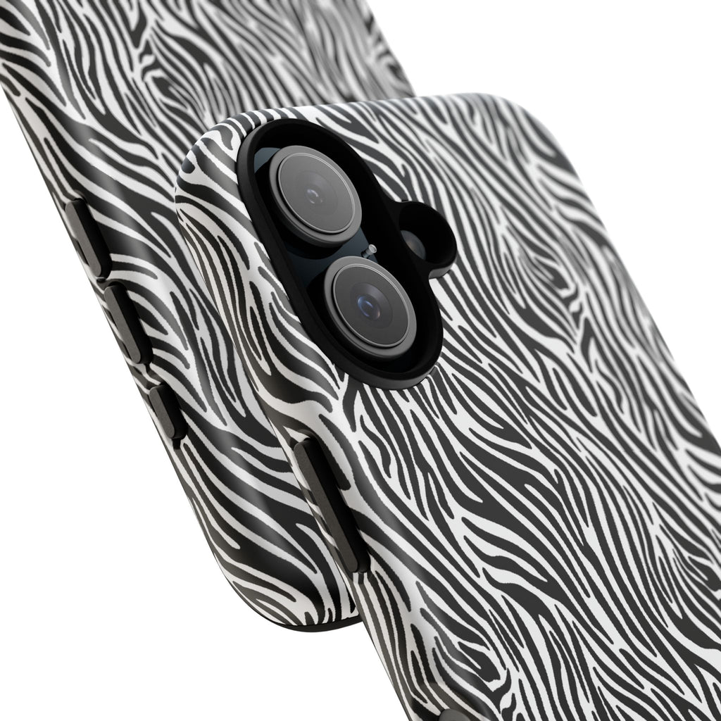 Black and White Zebra Print Tough Case iPhone, Galaxy and Google Pixel