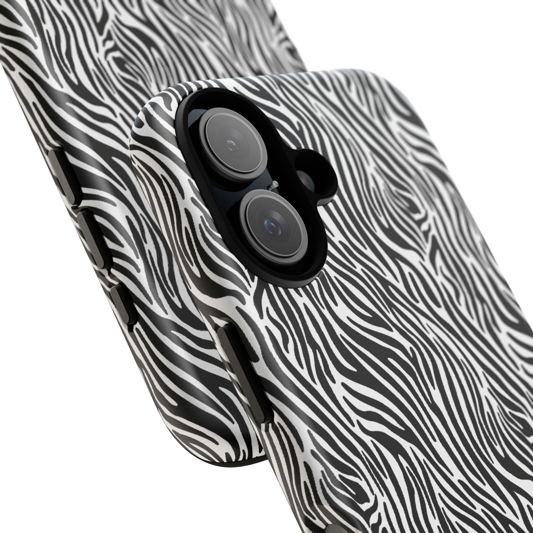 Black and White Zebra Print Tough Case iPhone, Galaxy and Google Pixel