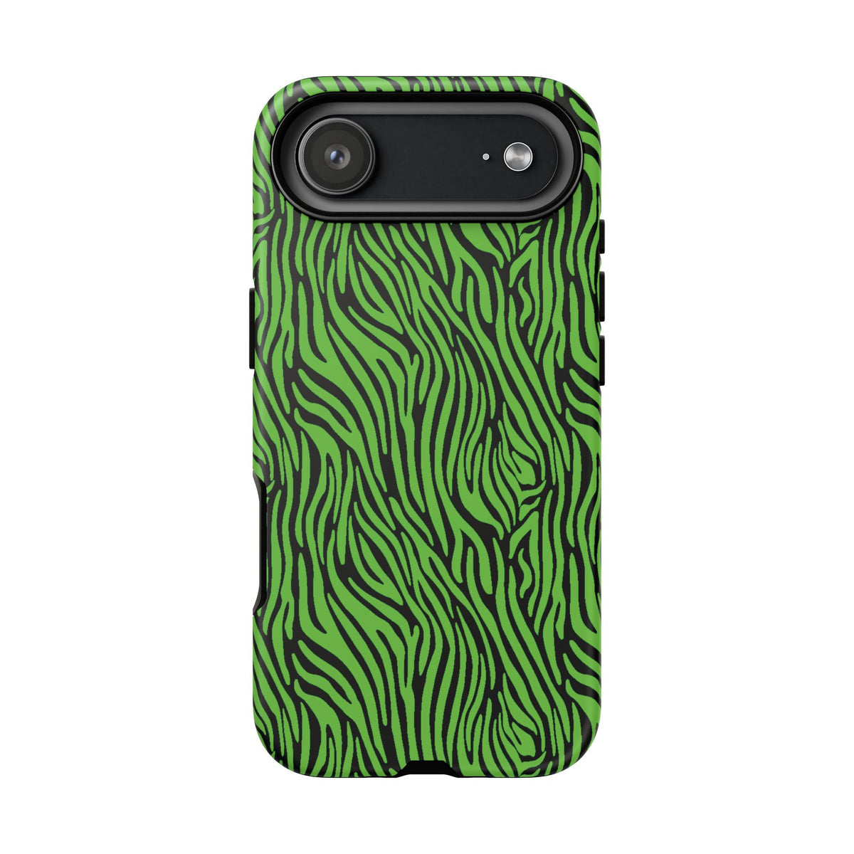 Neon Green Zebra Tough Phone Case iPhone, Galaxy, or Google Pixel