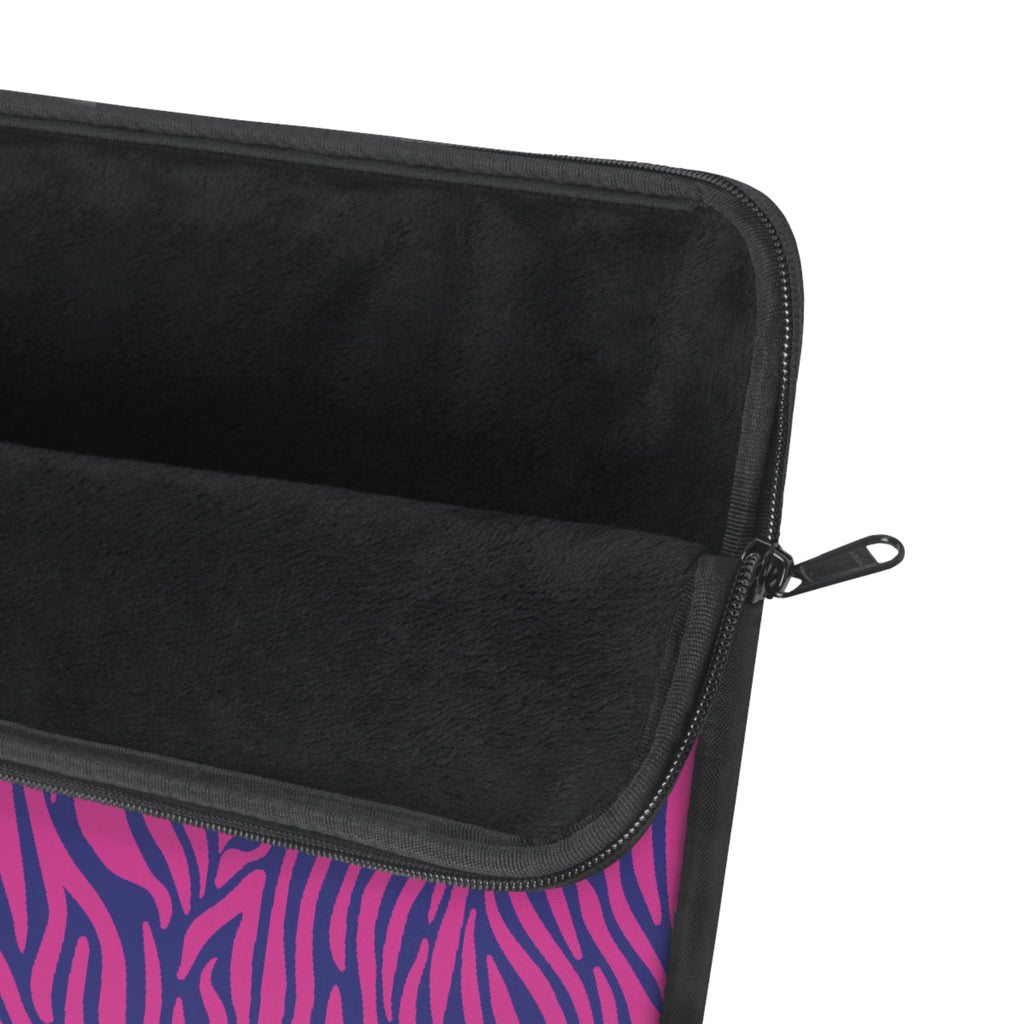 Zebra Print Pink Blue Laptop Sleeve