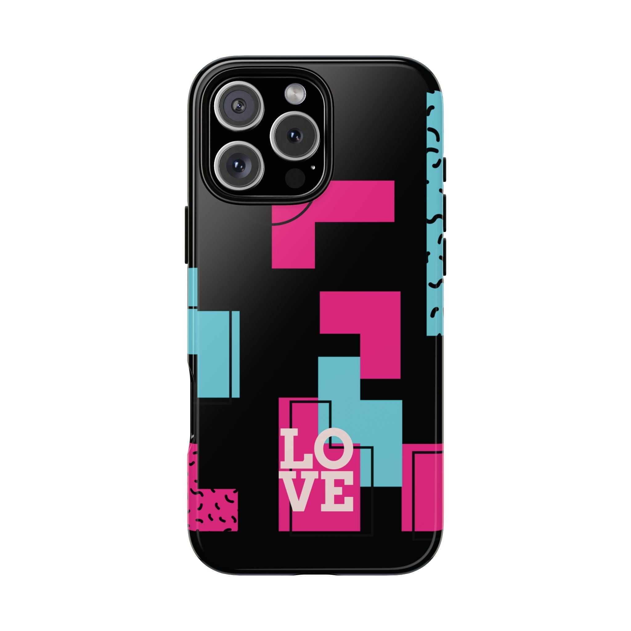 Retro Blocks LOVE Tough Case for iPhone, Galaxy or Google Pixel