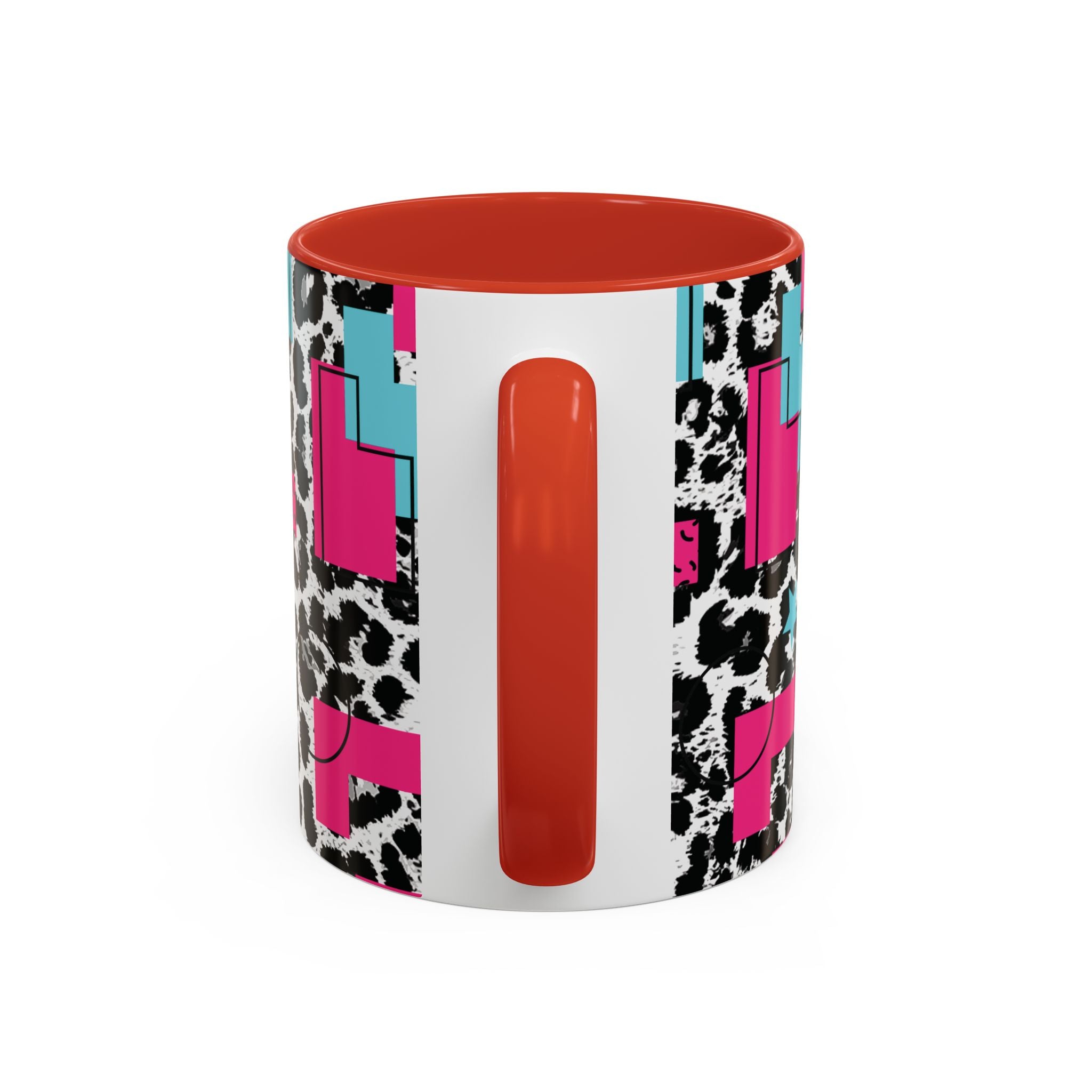 Retro Vibes Love Blocks Leopard Print Coffee Mug Kitchen Decor, Gift