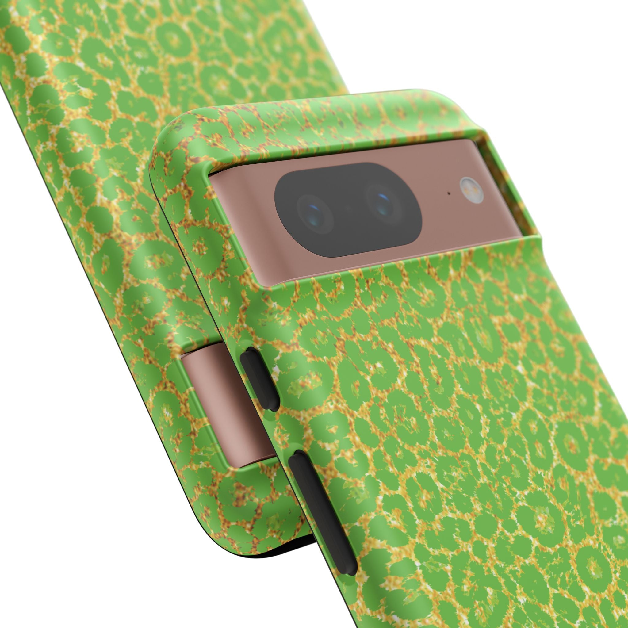 Neon Green Gold Leopard Tough Phone Case iPhone, Galaxy, or Google Pixel