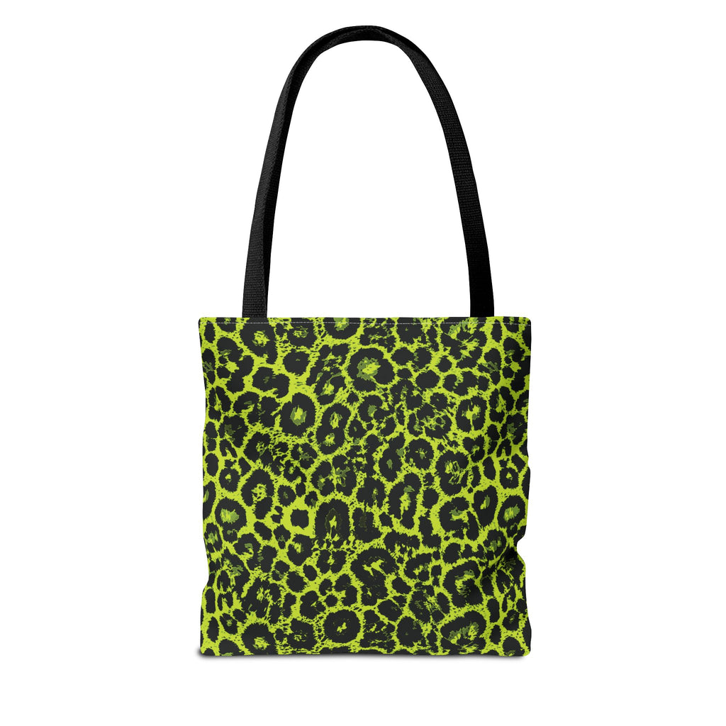 Neon Lime Leopard Tote Bags