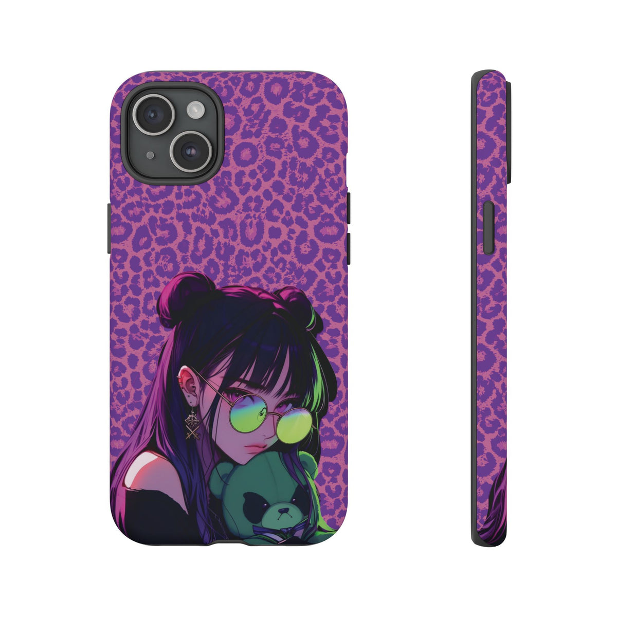 Purple Pink Leopard Kz iPhone, Galaxy and Google Tough Cases