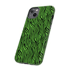 Neon Green Zebra Tough Phone Case iPhone, Galaxy, or Google Pixel