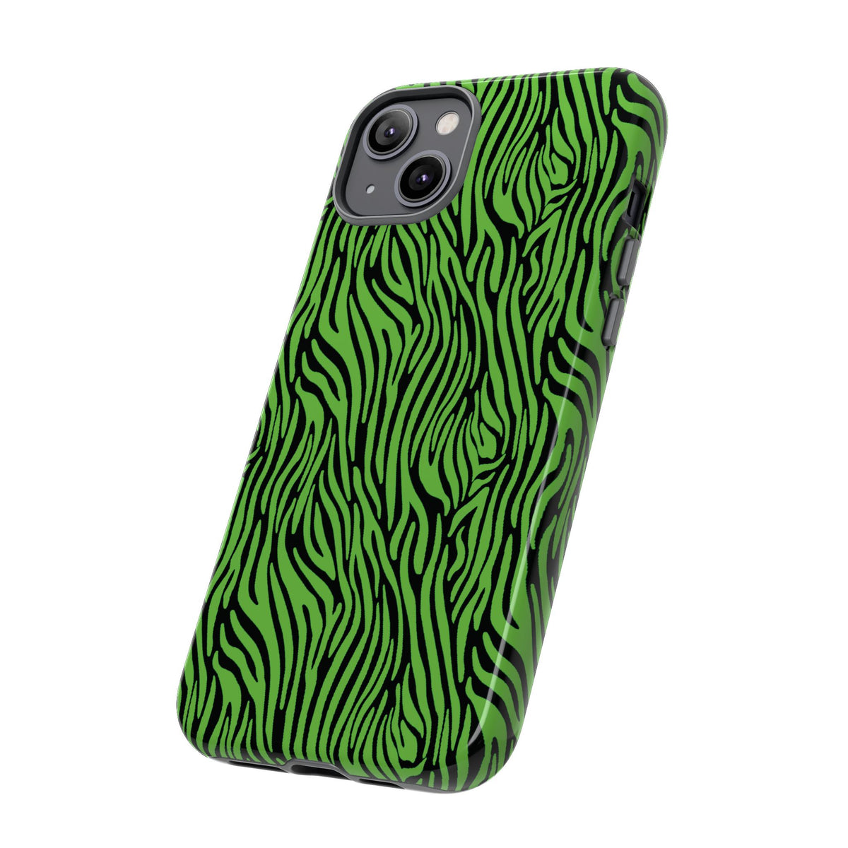 Neon Green Zebra Tough Phone Case iPhone, Galaxy, or Google Pixel