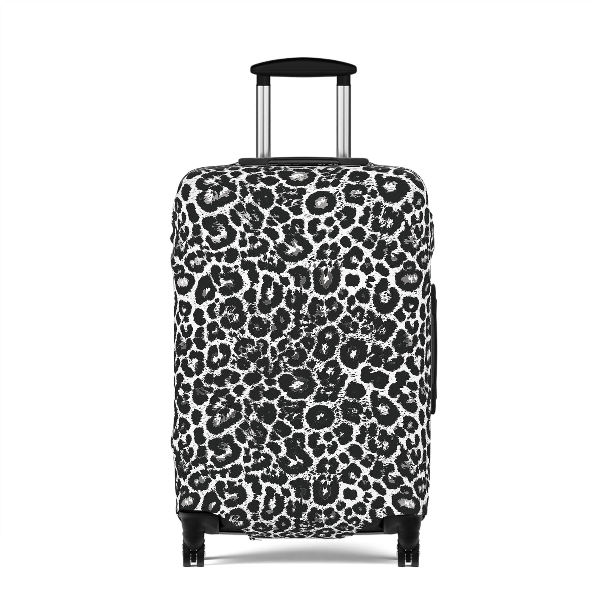 Leopard Print Black and White Luggage Cover