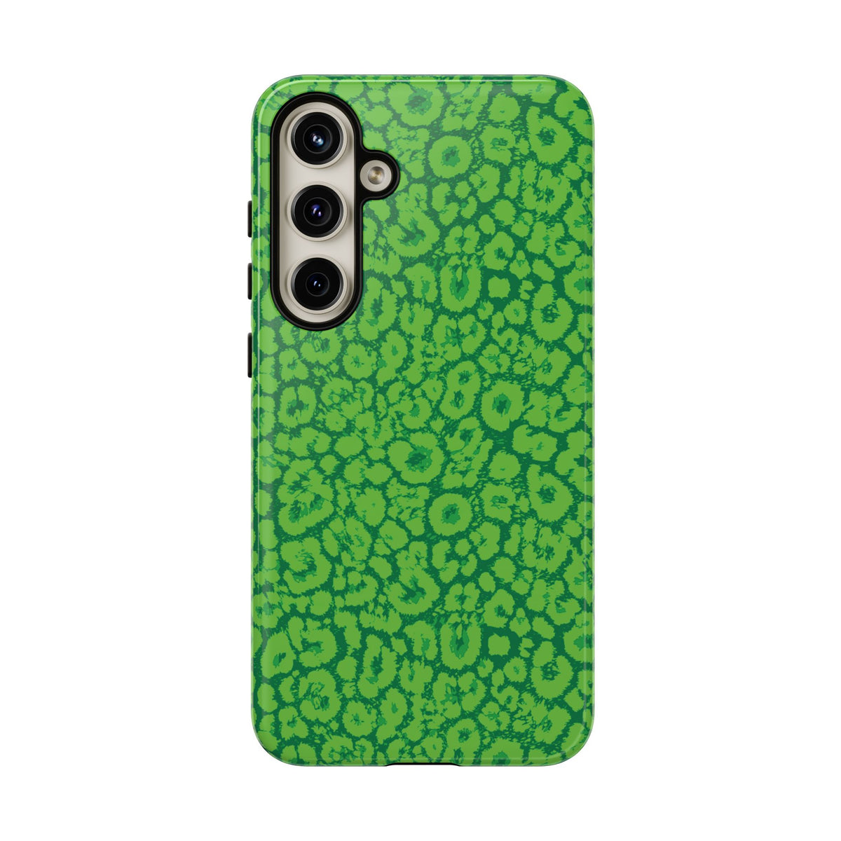 Neon Green Leopard Tough Phone Case for iPhone, Galaxy, or Google Pixel