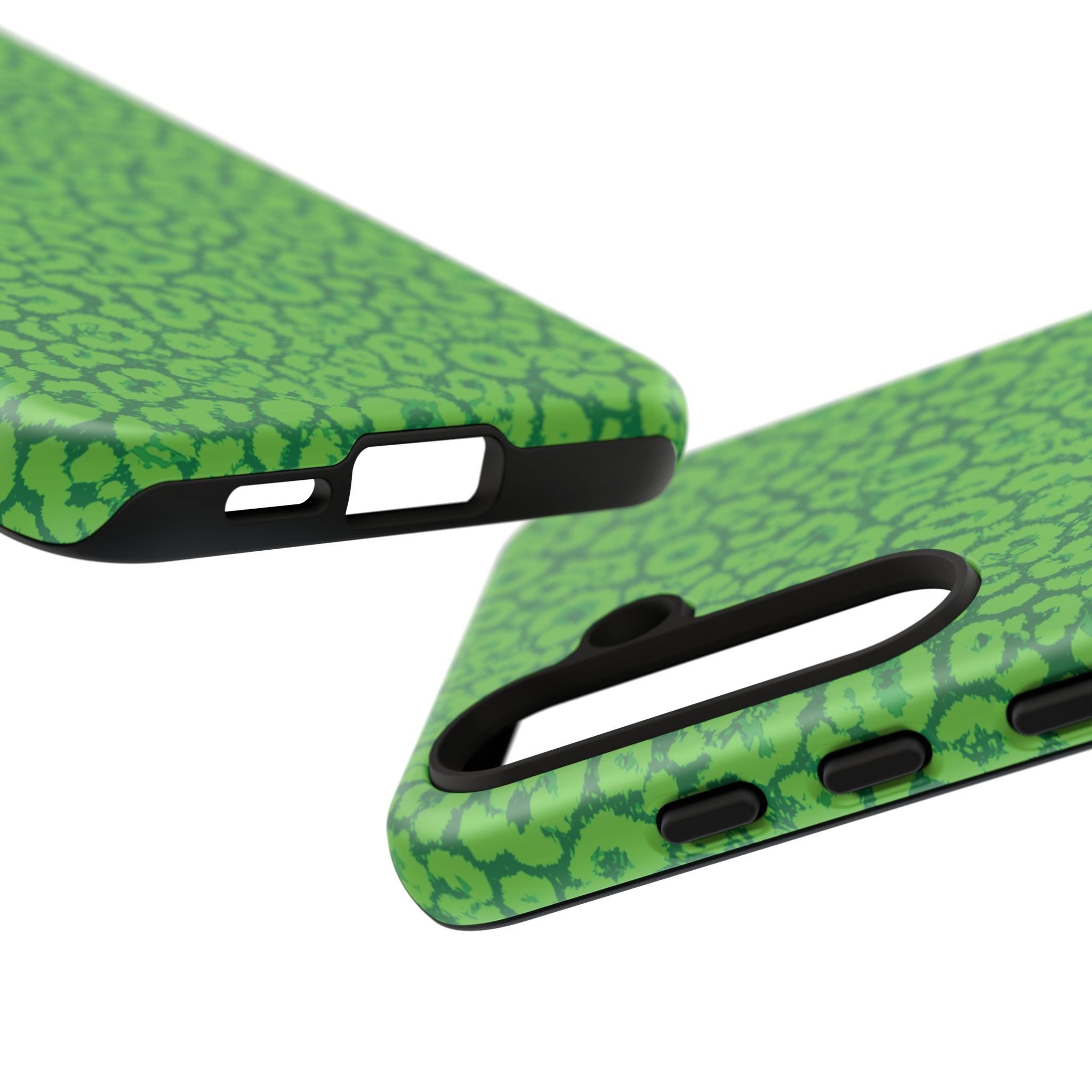 Neon Green Leopard Tough Phone Case for iPhone, Galaxy, or Google Pixel