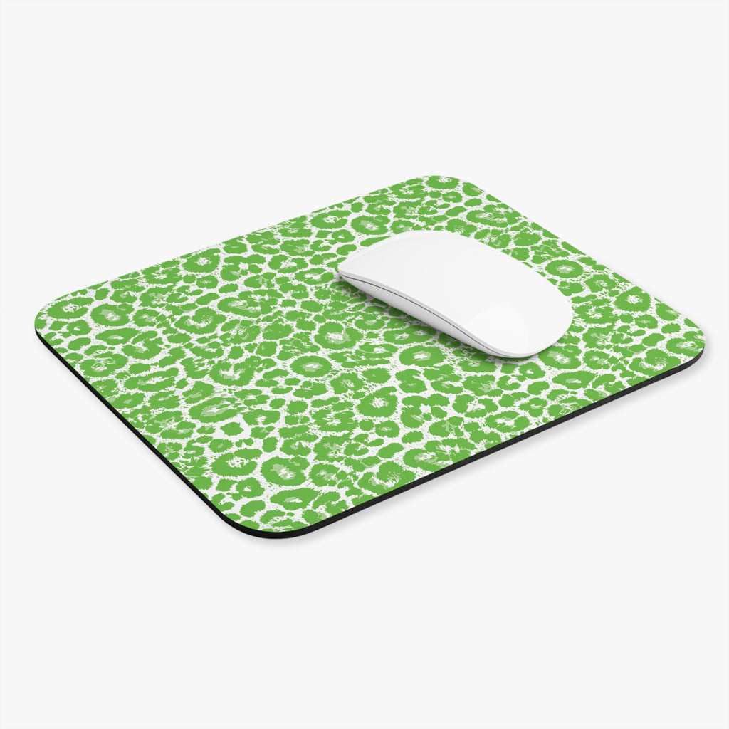 Neon Green Leopard Print Mouse Pad