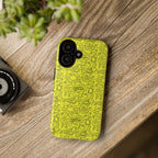 Neon Yellow Wow RG Tough Phone Case for iPhone, Galaxy, or Google Pixel