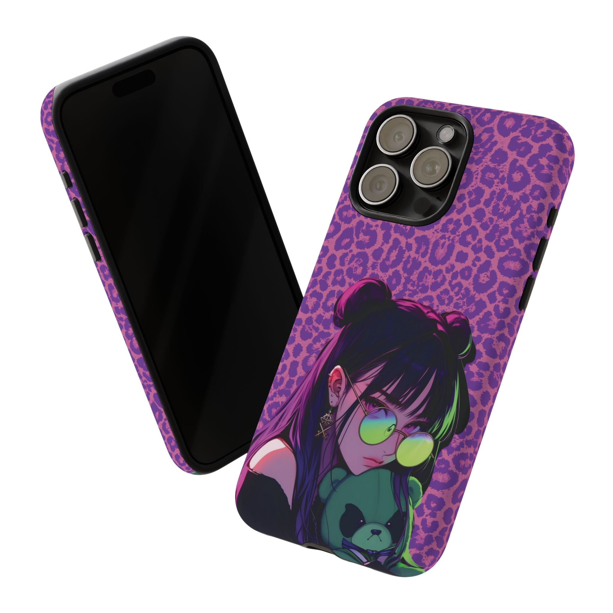 Purple Pink Leopard Kz iPhone, Galaxy and Google Tough Cases