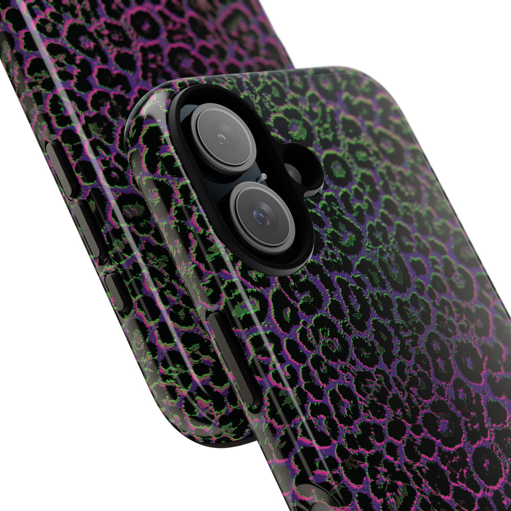 Colorful Leopard Tough Phone Case for iPhone, Galaxy, or Google Pixel