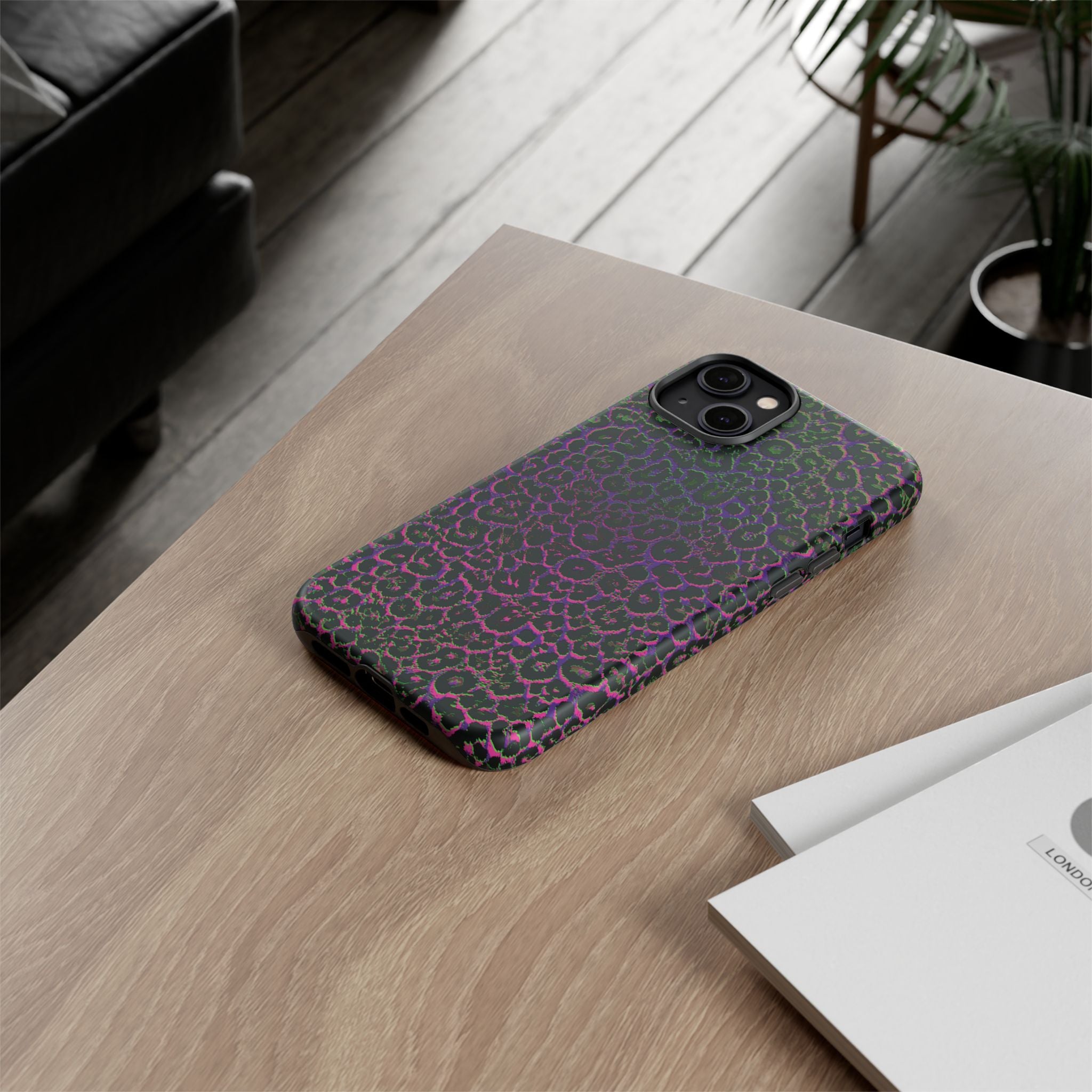Colorful Leopard Tough Phone Case for iPhone, Galaxy, or Google Pixel