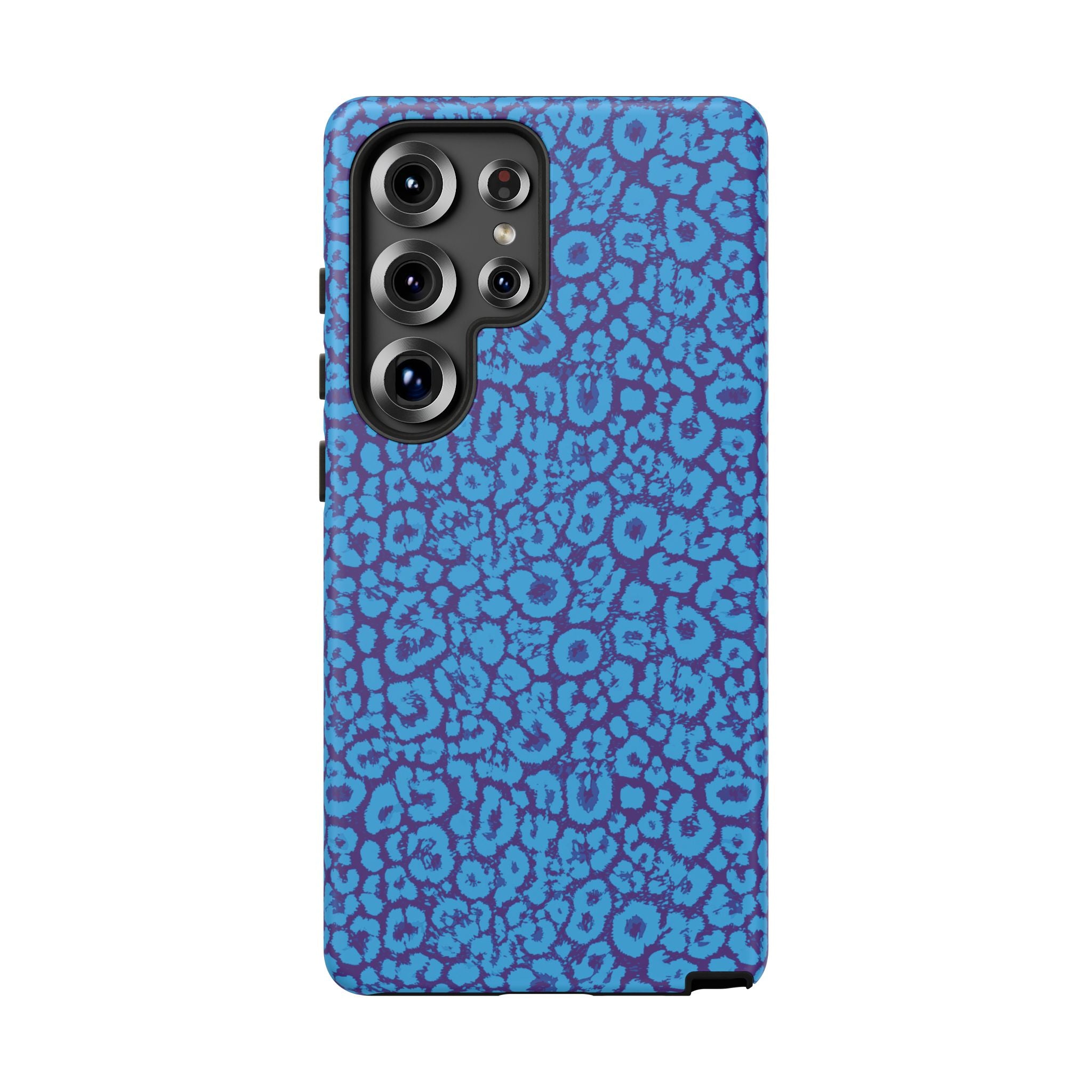 Blue Purple Leopard Tough Phone Case iPhone, Galaxy, or Google Pixel