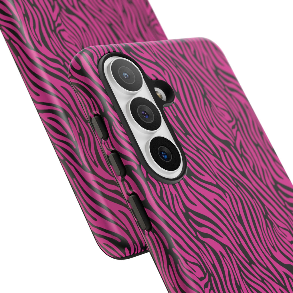 Pink Zebra Tough Phone Case for iPhone, Galaxy, or Google Pixel
