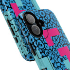 LOVE Blue Leopard 80s Vibe Tough Case for iPhone, Galaxy, or Google Pixel