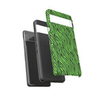 Neon Green Zebra Tough Phone Case iPhone, Galaxy, or Google Pixel
