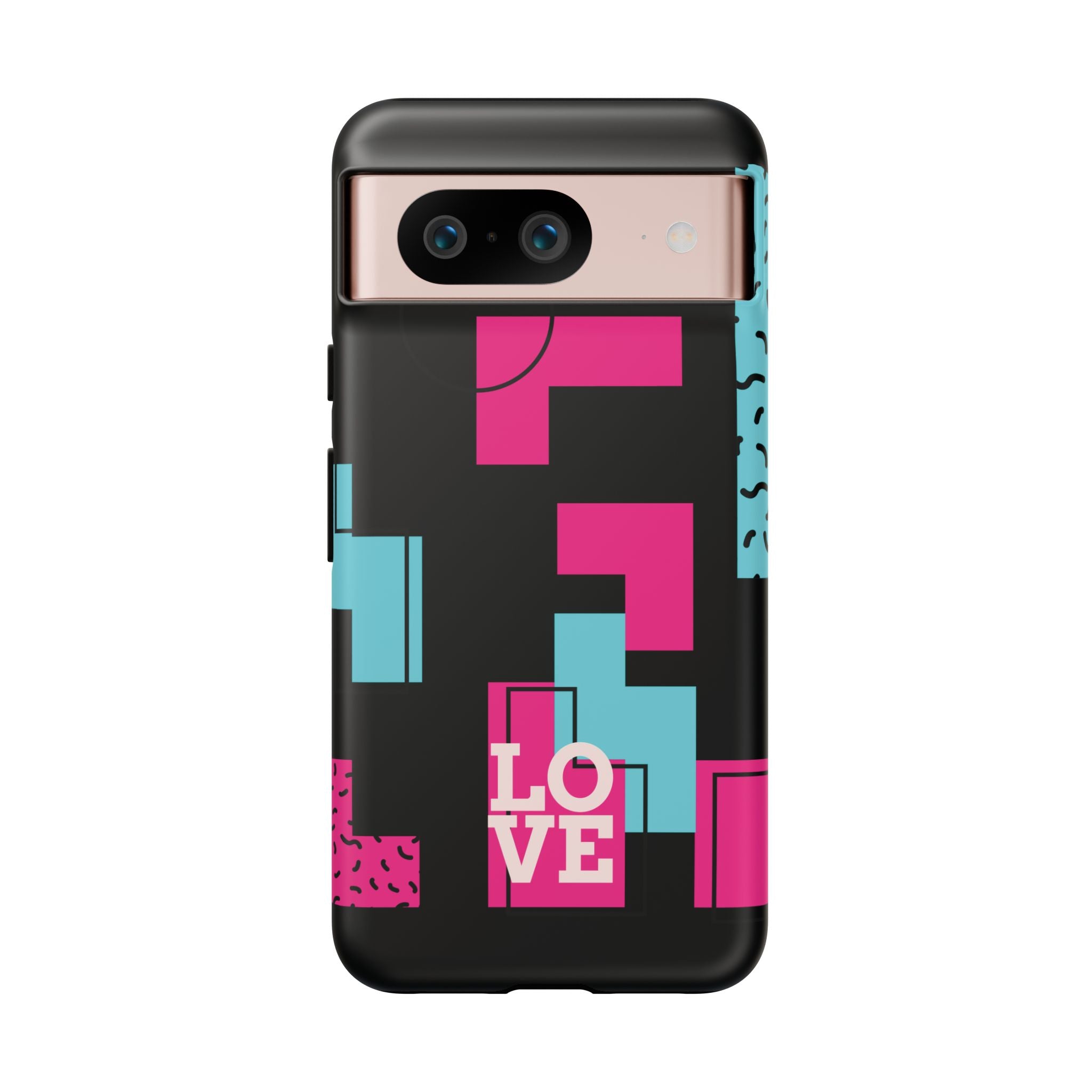 Retro Blocks LOVE Tough Case for iPhone, Galaxy or Google Pixel