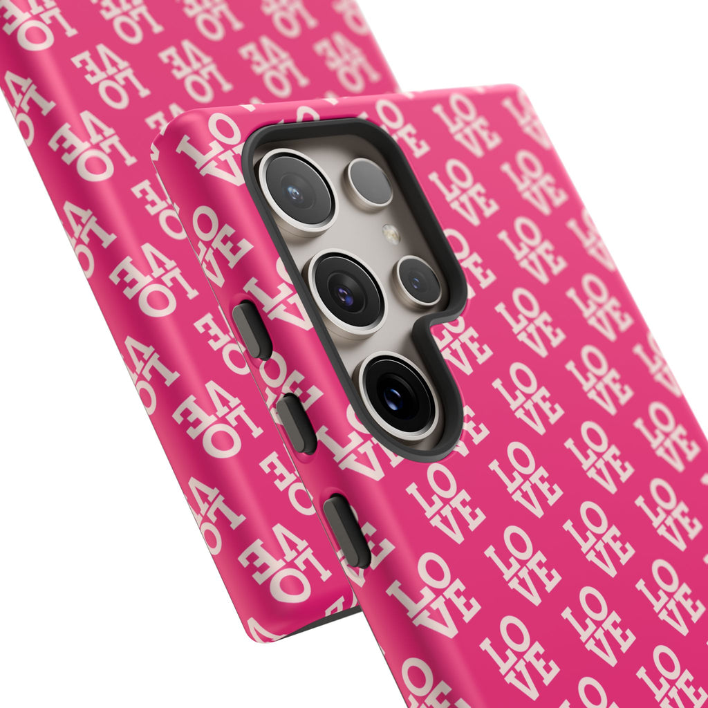 Vibrant Pink LOVE Tough Case iPhone, Galaxy, or Google Pixel