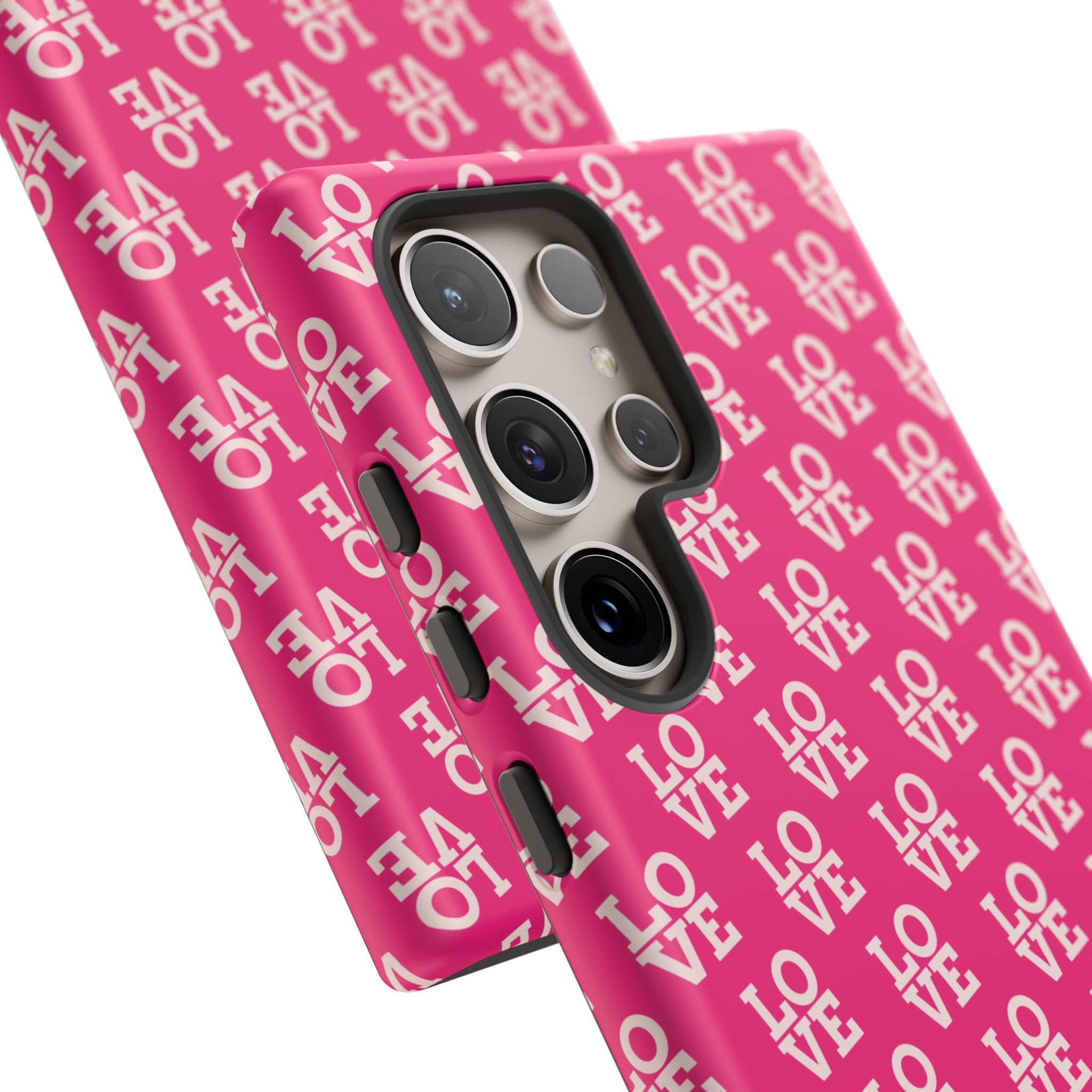 Vibrant Pink LOVE Tough Case iPhone, Galaxy, or Google Pixel