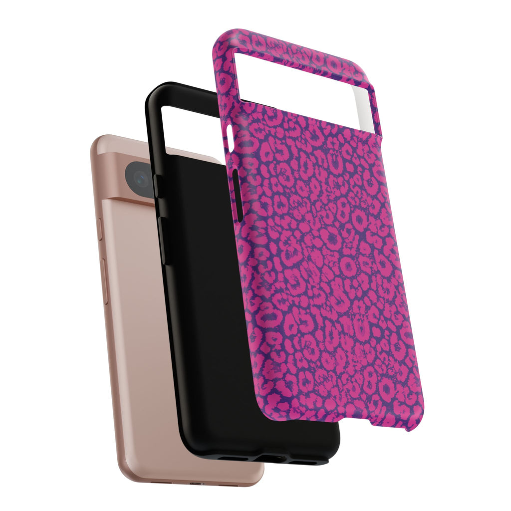 Pink Purple Leopard Tough Phone Case iPhone, Galaxy and Google Pixel
