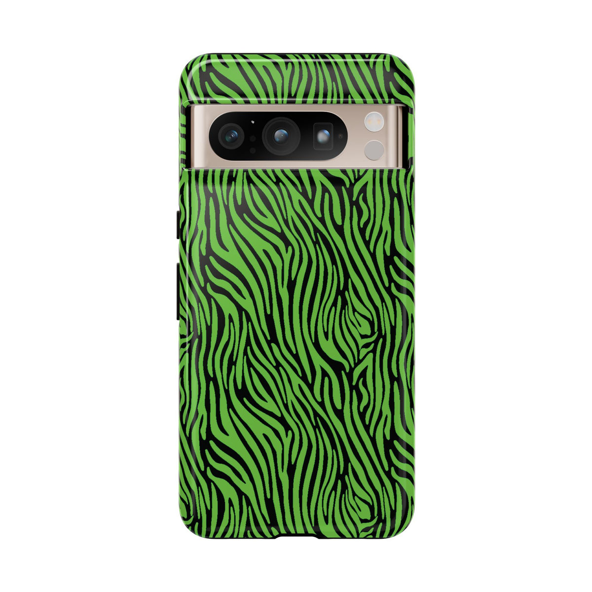 Neon Green Zebra Tough Phone Case iPhone, Galaxy, or Google Pixel