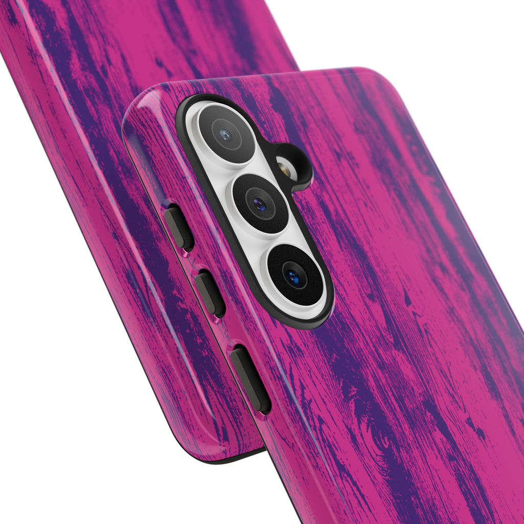 Pink Purple Wood Print Tough Phone Case iPhone, Galaxy, or Google Pixel