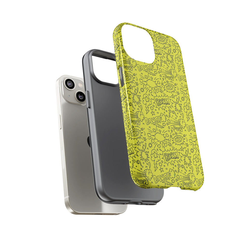 Neon Yellow Wow RG Tough Phone Case for iPhone, Galaxy, or Google Pixel