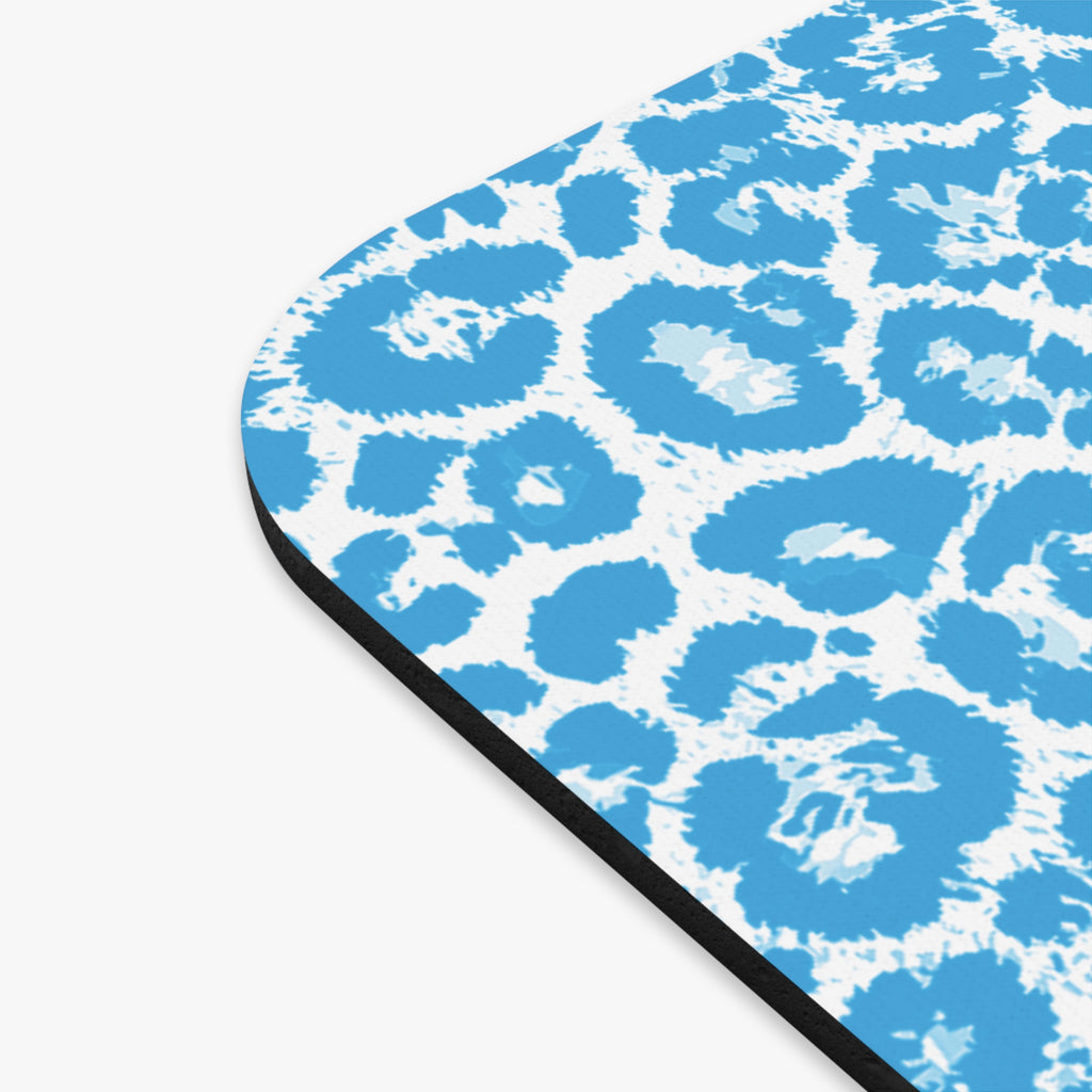Blue Leopard Print Mouse Pad