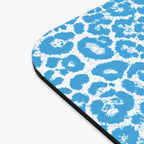 Blue Leopard Print Mouse Pad