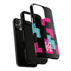 Retro Blocks LOVE Tough Case for iPhone, Galaxy or Google Pixel