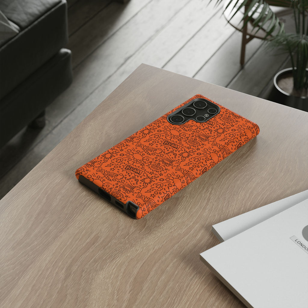 Wow Orange Tough Case for iPhone, Galaxy, or Google Pixel