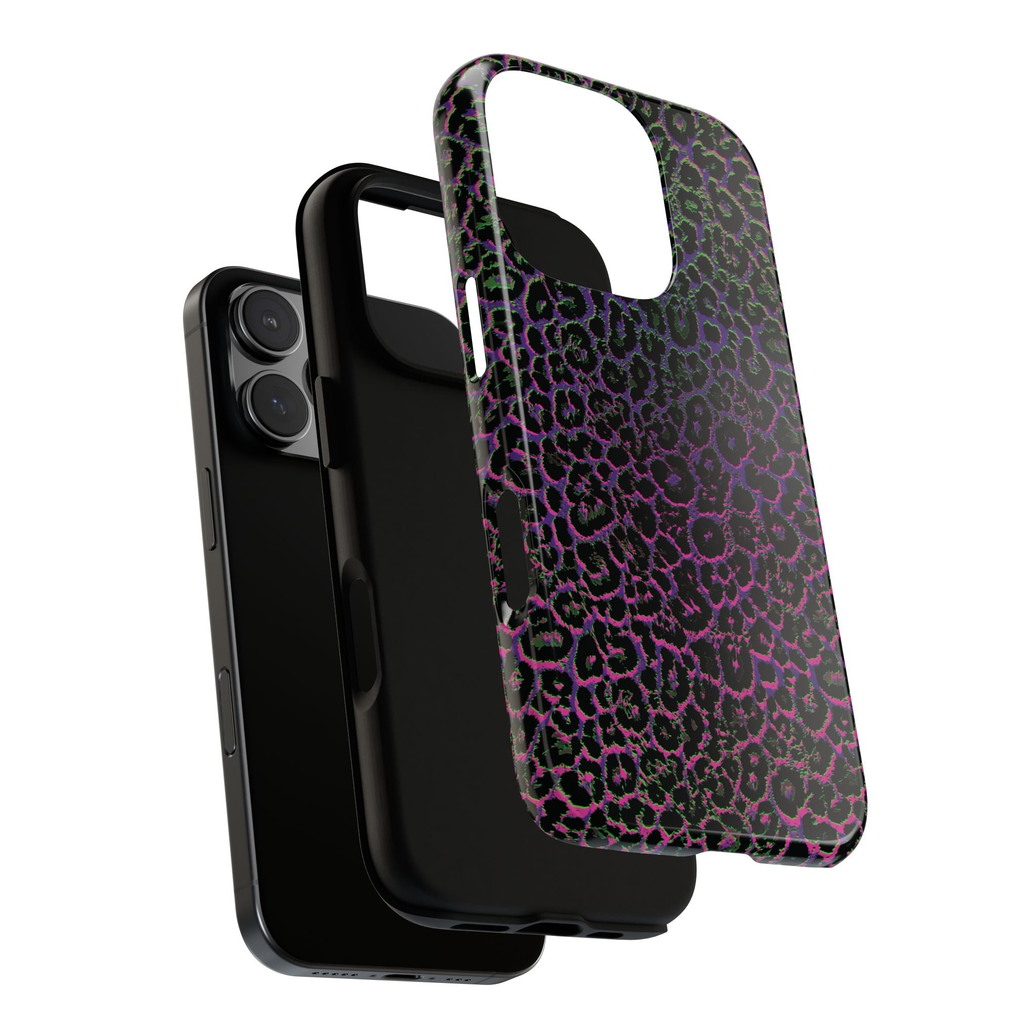 Colorful Leopard Tough Phone Case for iPhone, Galaxy, or Google Pixel