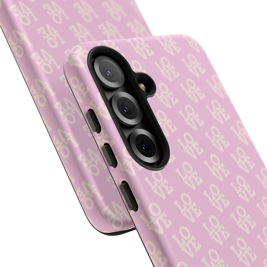 LOVE Pink Tough Phone Case for iPhone, Galaxy, or Google Pixel
