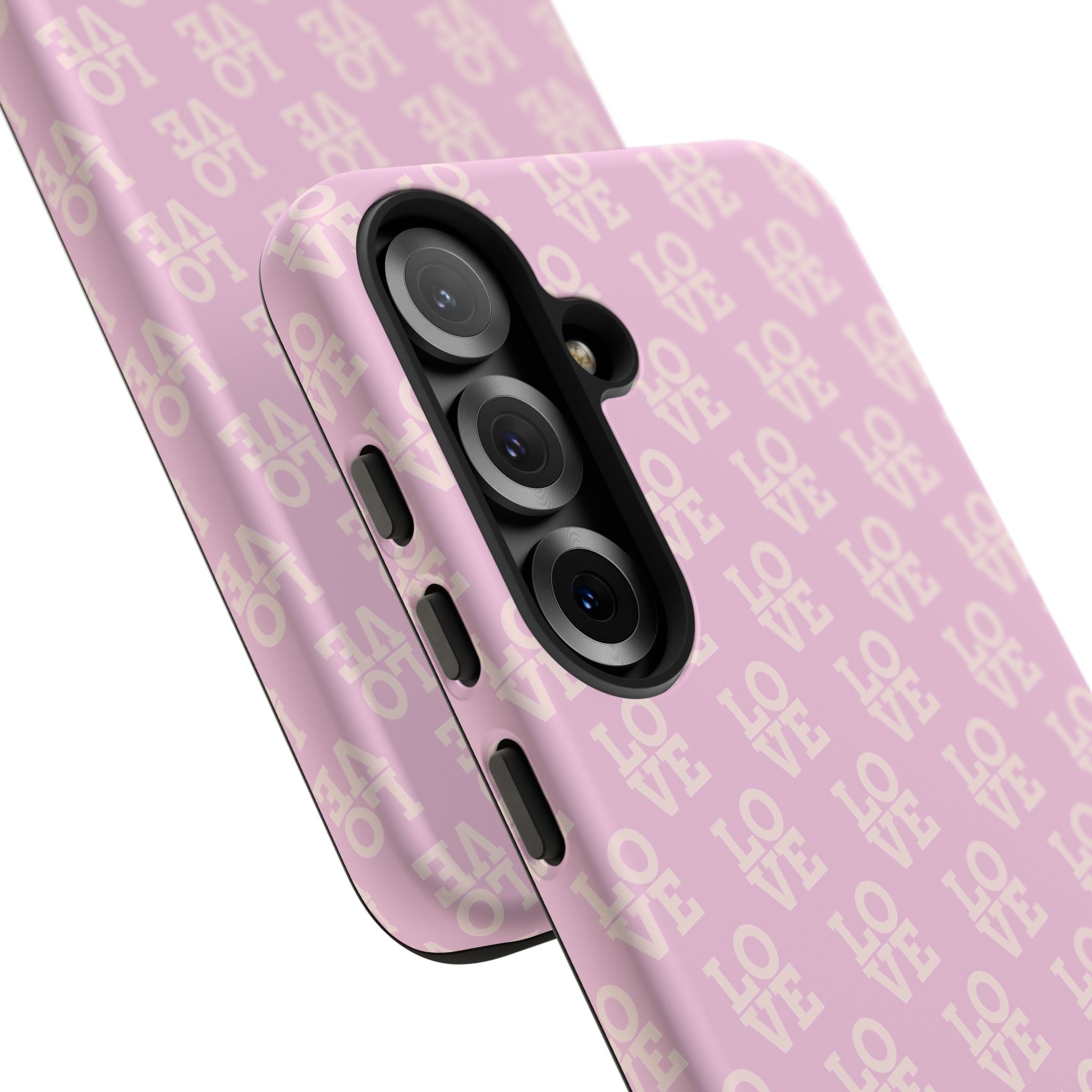 LOVE Pink Tough Phone Case for iPhone, Galaxy, or Google Pixel
