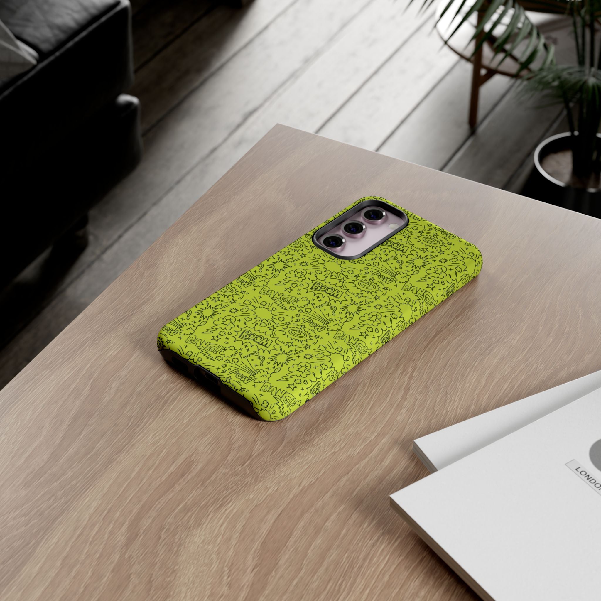 Neon Lime Wow Tough Case for iPhone, Galaxy, or Google Pixel