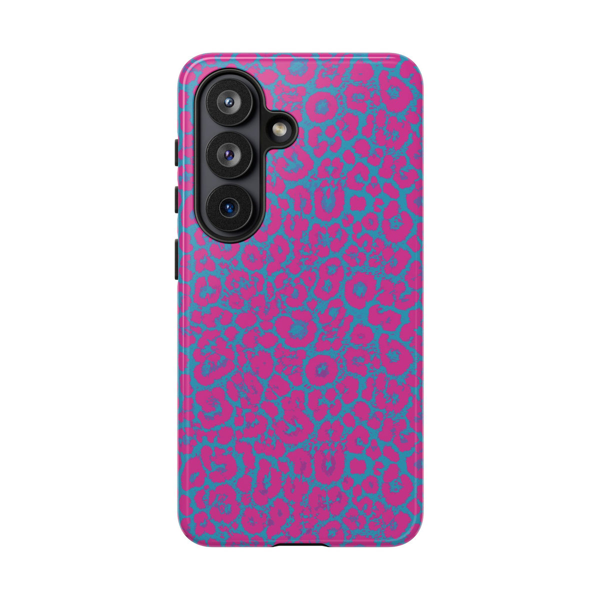 Pink Blue Leopard Tough Phone Case iPhone, Galaxy, or Google Pixel