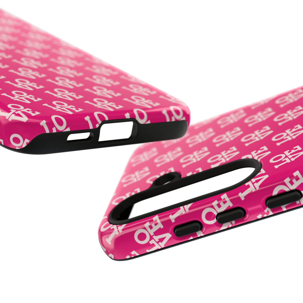 Vibrant Pink LOVE Tough Case iPhone, Galaxy, or Google Pixel