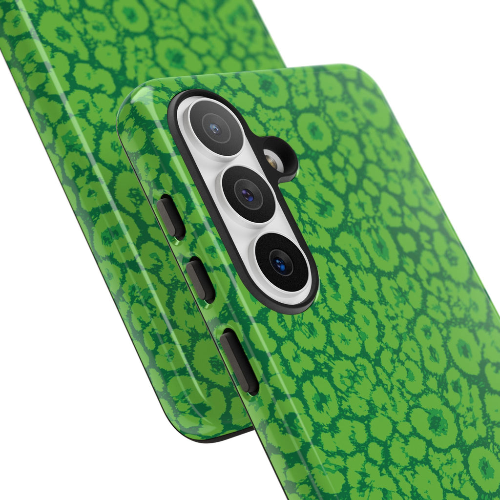 Neon Green Leopard Tough Phone Case for iPhone, Galaxy, or Google Pixel