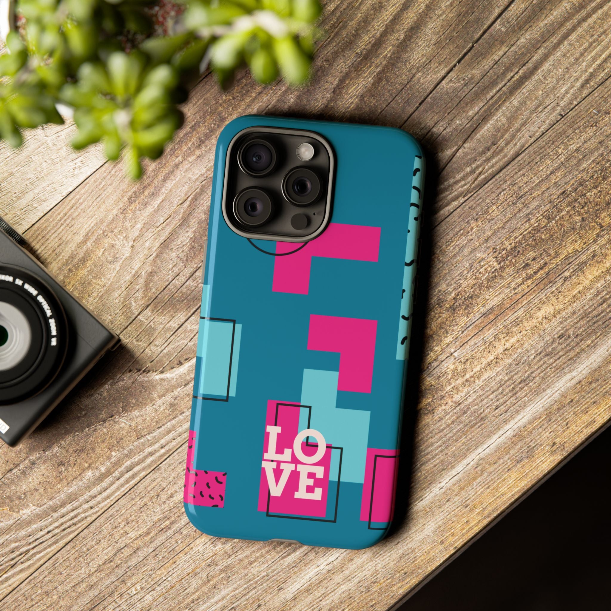 LOVE Teal Green Tough Phone Case for iPhone, Galaxy, or Google Pixel