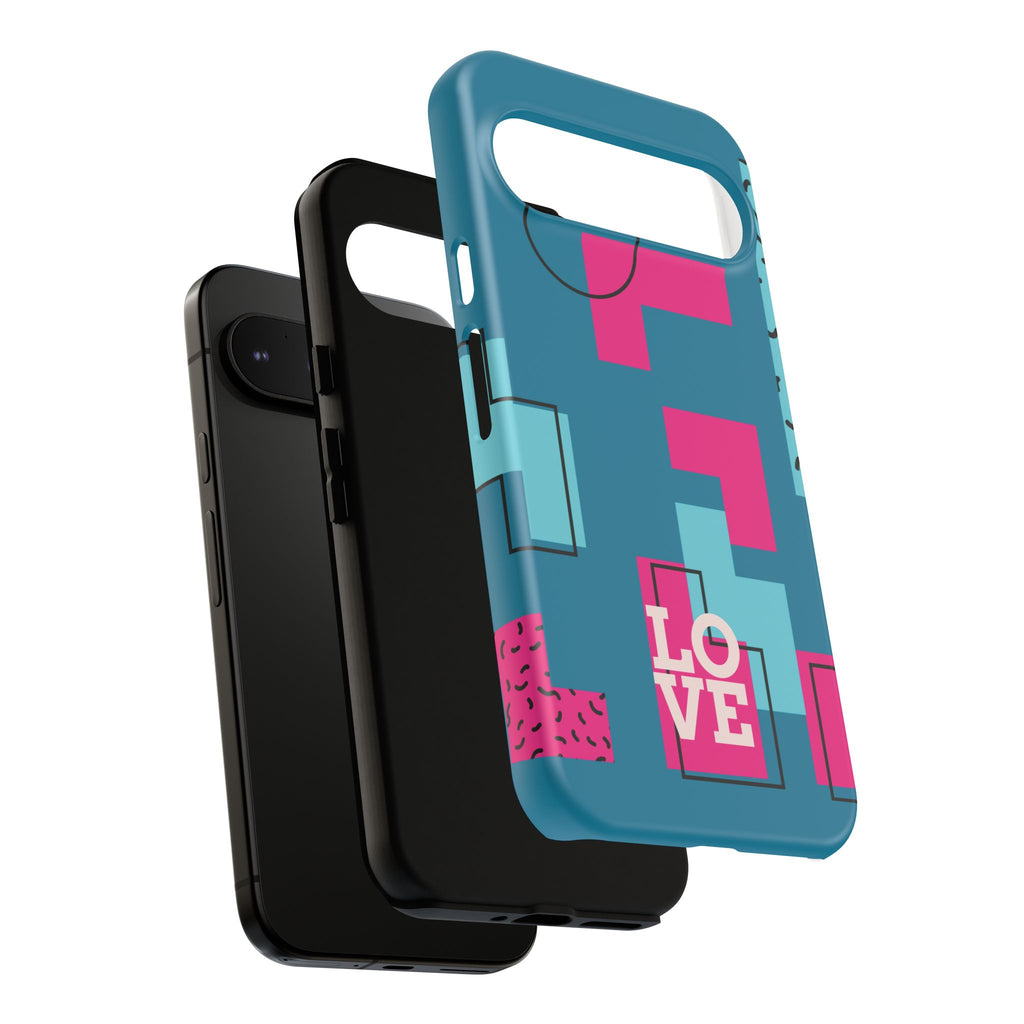 LOVE Teal Green Tough Phone Case for iPhone, Galaxy, or Google Pixel