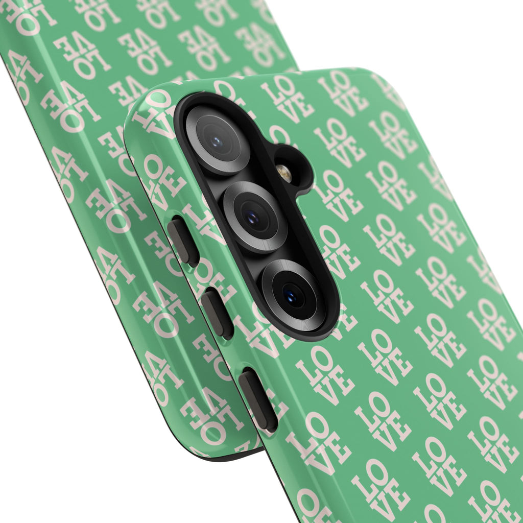 LOVE Aqua Tough Phone Case for iPhone, Galaxy, or Google Pixel