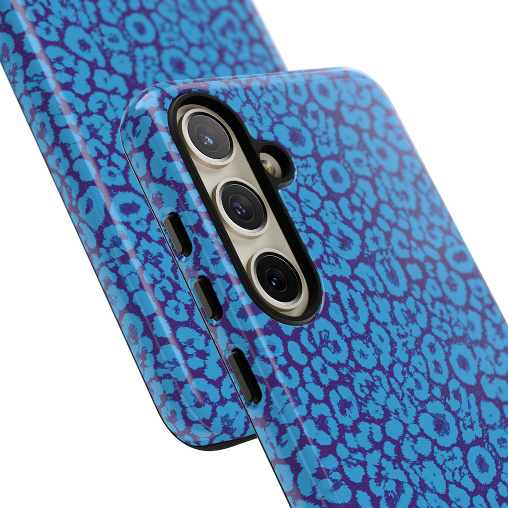 Blue Purple Leopard Tough Phone Case iPhone, Galaxy, or Google Pixel