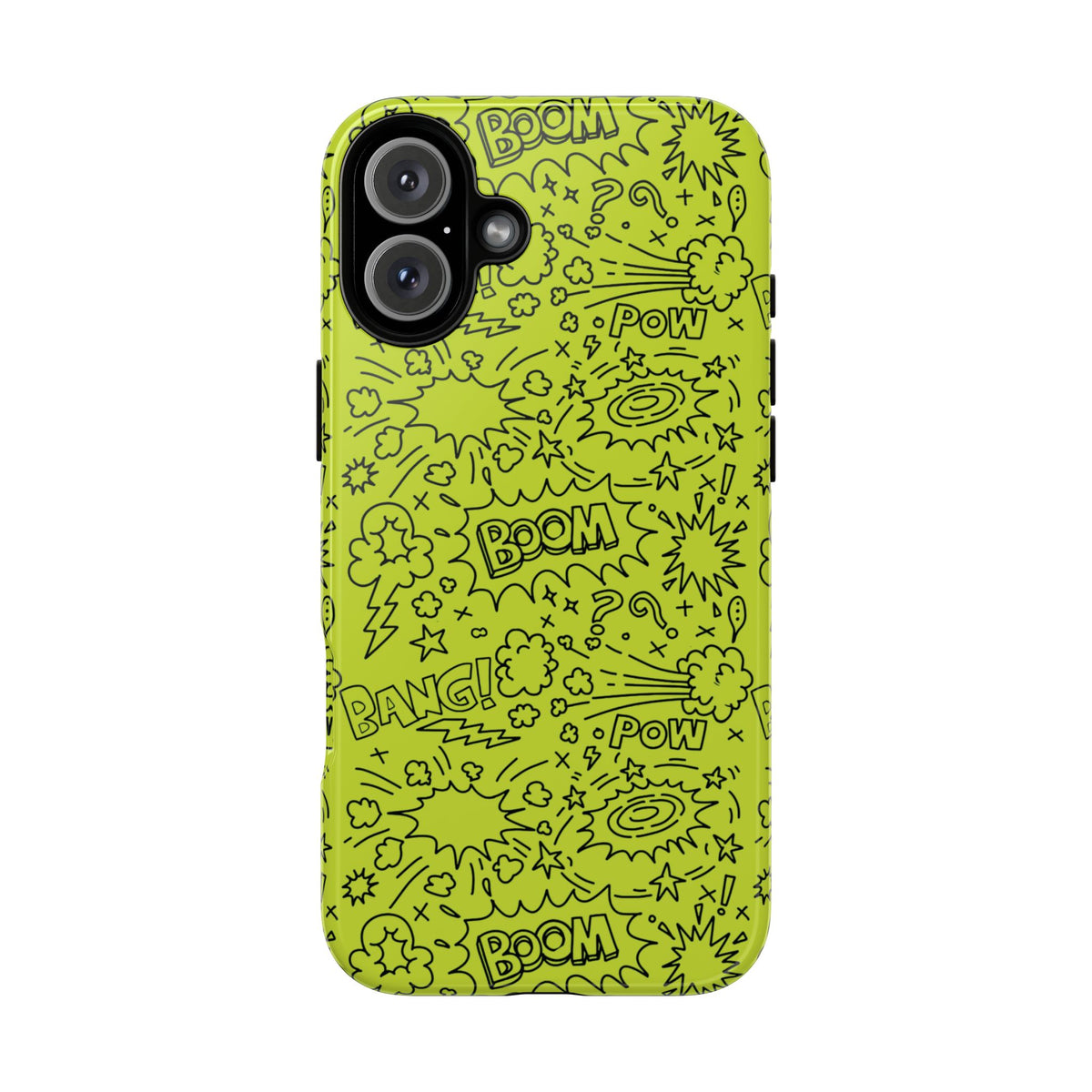 Neon Lime Wow Tough Case for iPhone, Galaxy, or Google Pixel