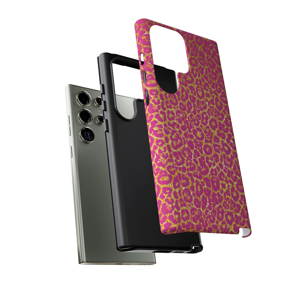 Pink Gold Leopard Tough Case for iPhone, Galaxy, or Google Pixel