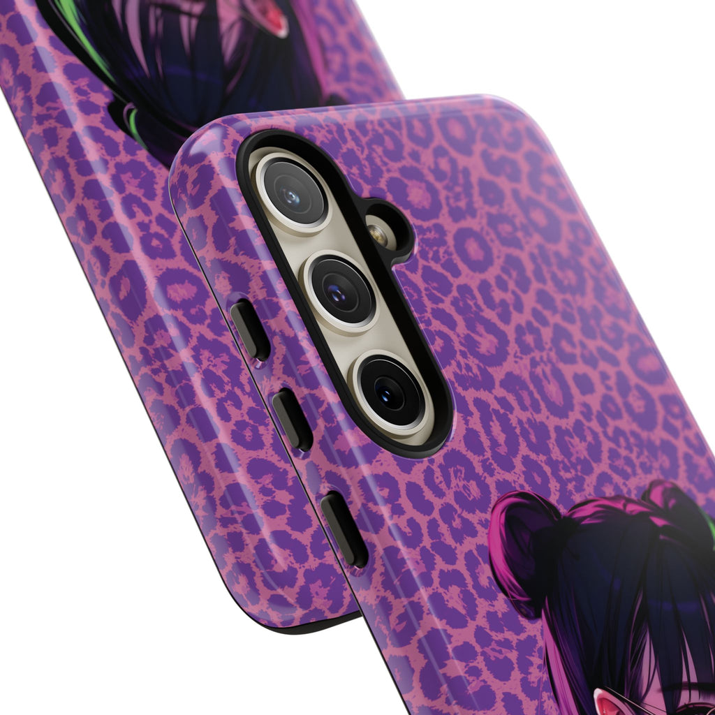 Purple Pink Leopard Kz iPhone, Galaxy and Google Tough Cases